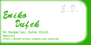 eniko dufek business card
